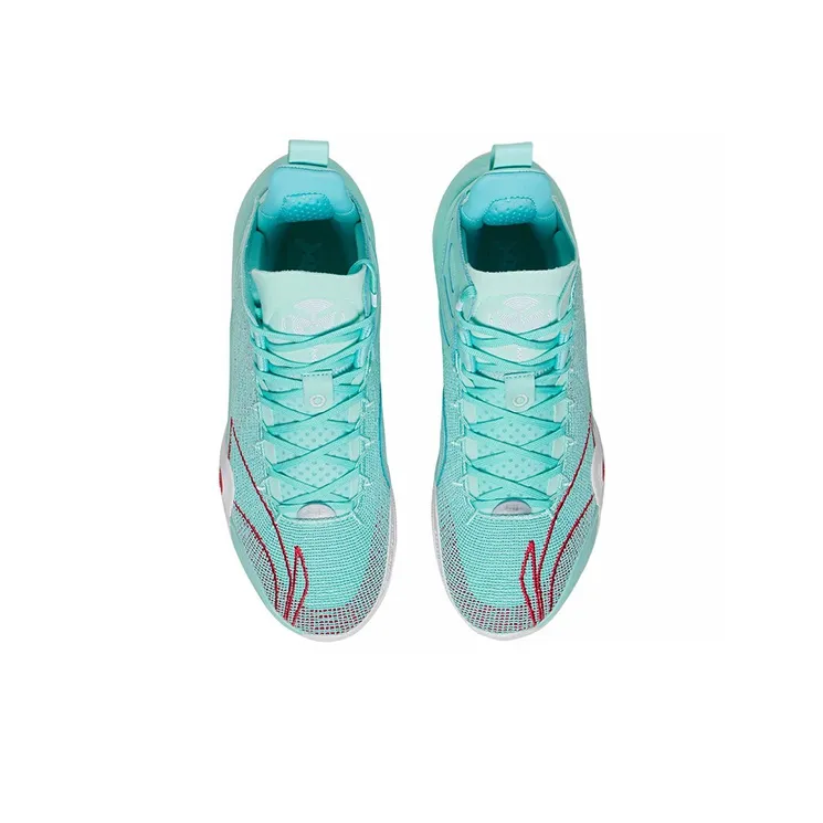 LiNing CJ-1 CJ 1 Large Shark Cushioning Anti-Slip And Wear-Resistant Mid-Top Basketball Shoes Light Blue-3