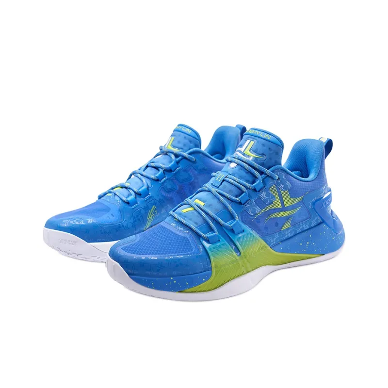 XTEP Jeremy Lin 2 Cushioning, Slip Resistant, Abrasion Resistant, Coverage, Support Low Top Basketball Shoes Men's Blue-2