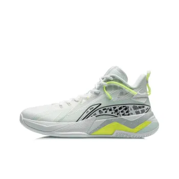 LiNing Fighting Falcon Cushioned Slip Resistant Abrasion Resistant Mid Top Basketball Shoes Wavy Blue