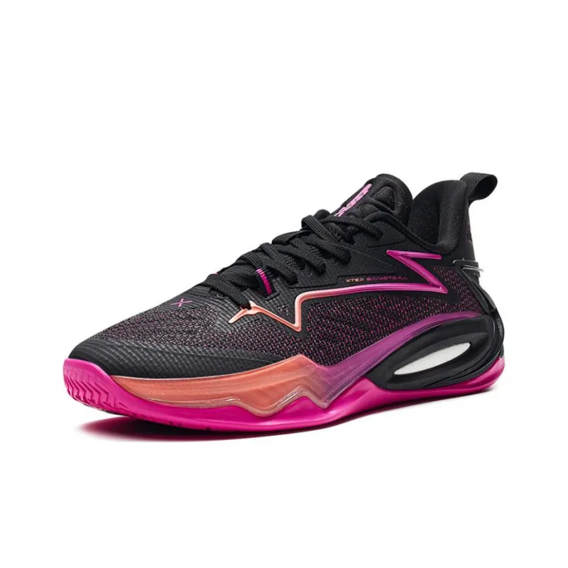 XTEP Light Attack 2 Generations Cushioning Wear Resistant Rebound Low Top Basketball Shoes Men's Black Purple-1