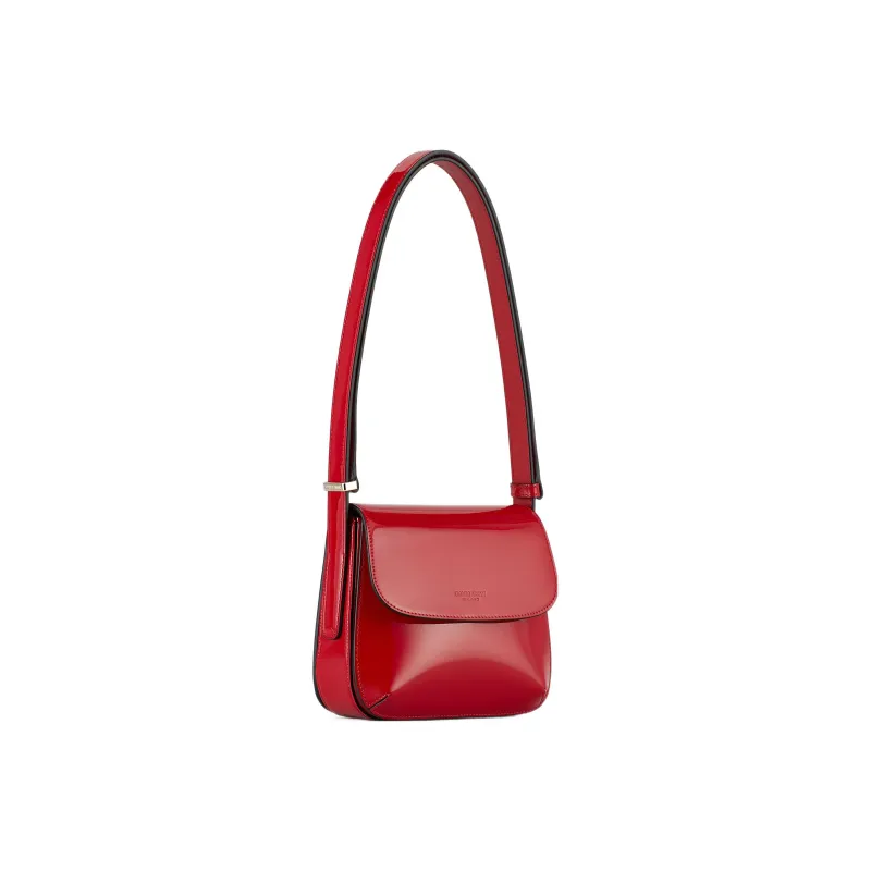 AMANI Pebbled Print Patent Leather Calfskin Handbag Shoulder Bag Women's-1