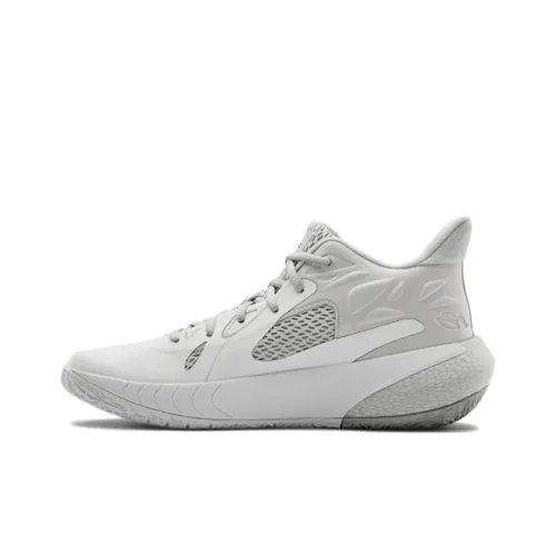 Under Armour Havoc 3 Basketball Shoes Unisex Mid-Top White/Gray