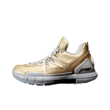 LINING WOW 5 Basketball Shoes Men Low Top Gold