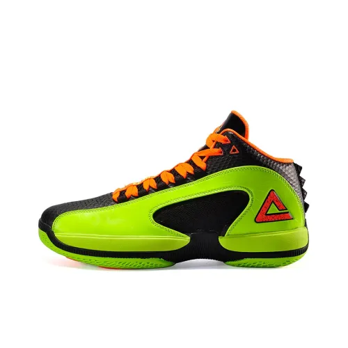 PEAK Basketball Shoes Men Mid-Top Neon Green/Black