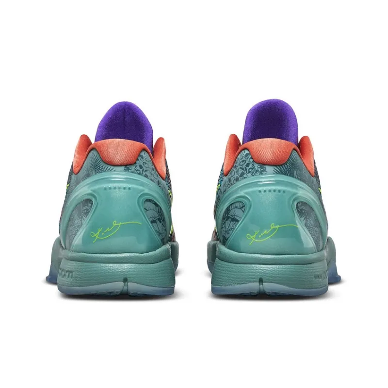 Nike Zoom Kobe 6 Basketball Shoes Men Low Top Green/Purple/Orange-4