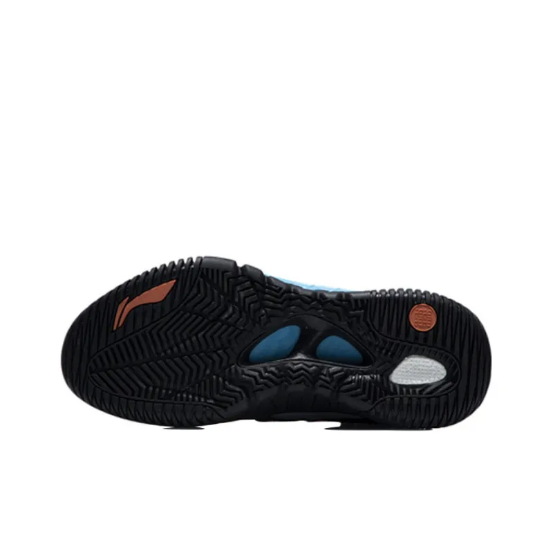 LiNing Badfive 2 Durable Breathable High Top Basketball Shoes Men's Black Blue-4
