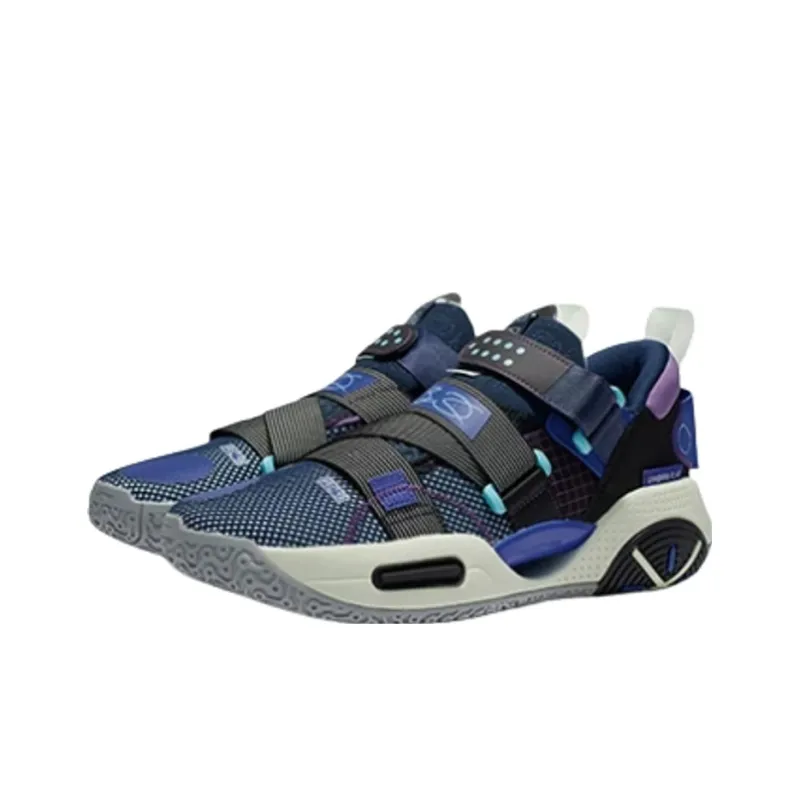 LiNing All City 9 V2 Cushioning Breathable Rebound Low Top Basketball Shoes Men's Moon Sea Blue-2