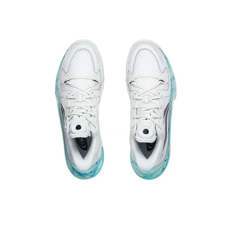 LiNing SONIC 11 Ride Waves Anti-Slip And Wear-Resistant Rebound Low-Top Performance Basketball Shoes Mist White-2