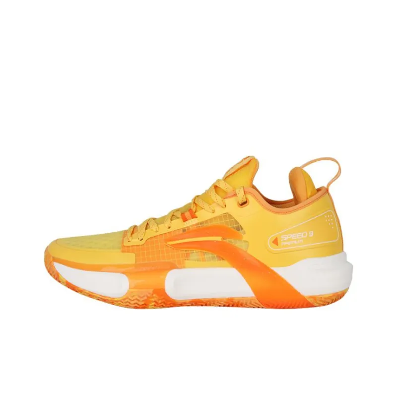LiNing Speed 9 Premium PRM Anti Slip Wear Resistant Low Top Basketball Shoes Men's Yellow White-0