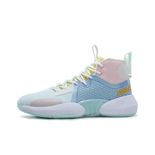 PEAK Basketball Shoes Men High-Top Pastel Aqua Green