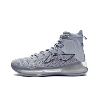 LiNing YuShuai 13 Boom Anti Slip Wear Resistant High Top Basketball Shoes Men's Gray
