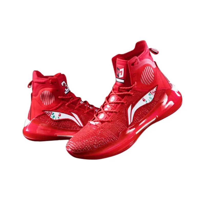 LiNing YuShuai 13 Anti Slip Wear Resistant High Top Basketball Shoes Men's Red-1