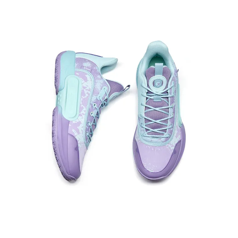 XTEP Cloud Tour TD V2 Cushioning Anti-Slip Wear-Resistant Breathability Low-Top Basketball Shoes Men's Blue Purple-2