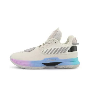 LiNing WOW 7 Anti Slip And Wear Resistant Lightweight Mid Top Basketball Shoes White