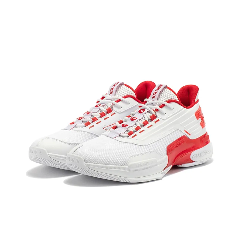 361° Kriss 2TD G Control 2TD Abrasion Resistant Slip Resistant Low Top Basketball Shoes Men's White Red-2