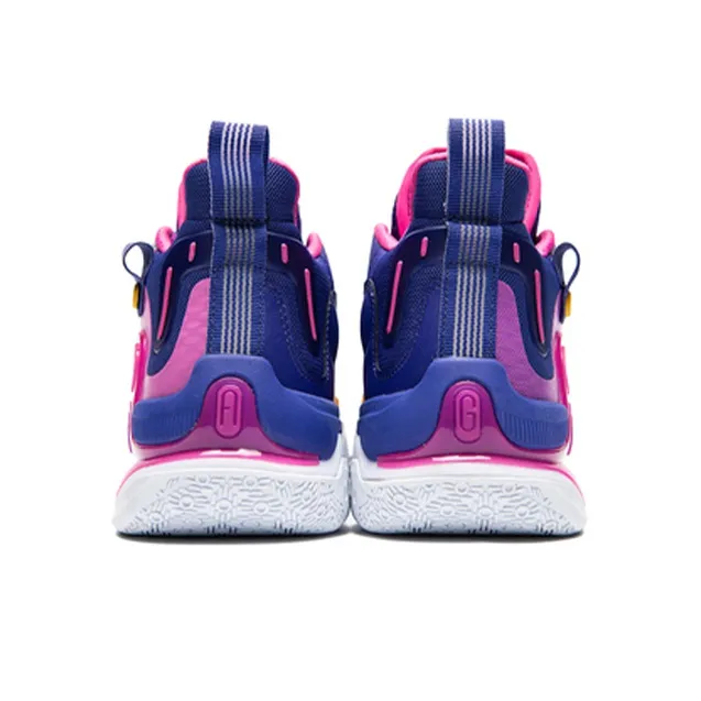 361° AG 1 California Sunset Cushioning Anti Slip And Wear Resistant Mid Top Basketball Shoes Men's Blue Pink-3