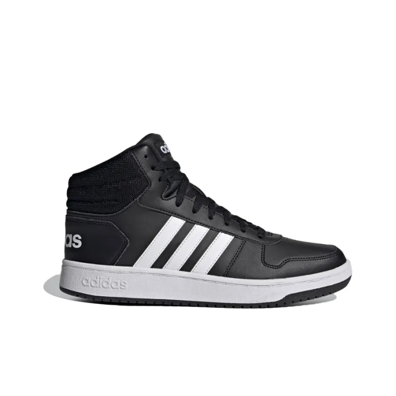 Adidas Hoops 2.0 Mid Black White-1