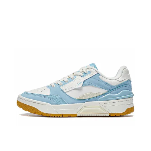 LINING RSR 101 Vintage Basketball Shoes Women's Low-Top Mist White/Light Ice Blue