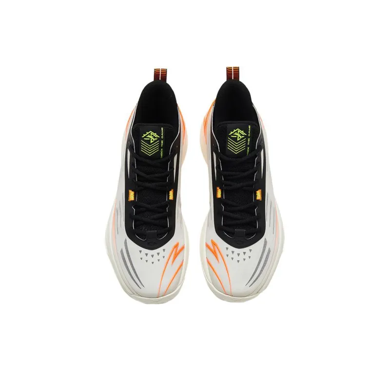 Anta Attack 5 Mutation Cushioning Anti Slip And Wear Resistant Low Top Basketball Shoes Men's White Orange-2