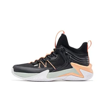 QIAODAN Broken Shadow 1.0 Basketball Shoes Men Mid Top Black Orange