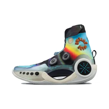LINING WOW 9 Basketball Shoes Men High Top Dolphin Blue/Black/Flame Red