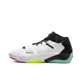 Jordan Zion 2 Cushioning, Slip Resistant, And Abrasion Resistant Low Top Basketball Shoes Men's White Black