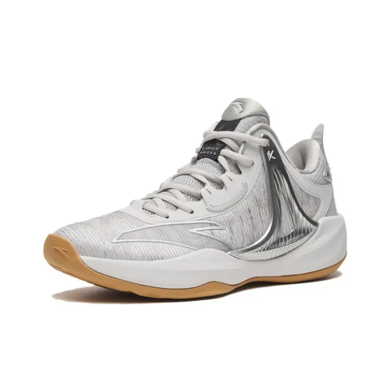 Anta Hussars 8 Anti Slip Wear Resistant Low Top Basketball Shoes Men's White Silver-1