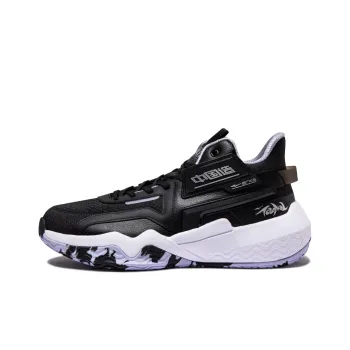 Erke Basketball Shoes Men Mid Top Positive Black/catkins Purple
