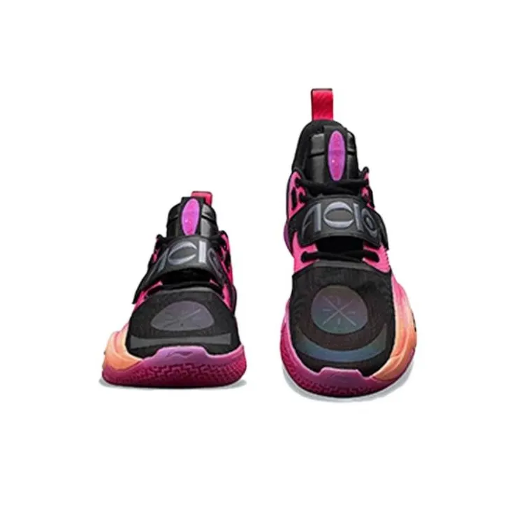 LiNing All City 10 V2 Anti Slip And Wear Resistant Breathable Low Top Basketball Shoes Men's Black Red Purple-4