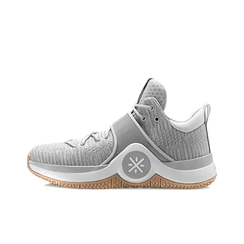 LiNing WOW 6 6 Solid Envelopes Low Top Basketball Shoes Men's Gray White-0