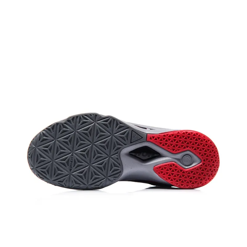 LiNing All In Team 4 Shock Absorbers Mid Top Basketball Shoes Unisex Black Red-4