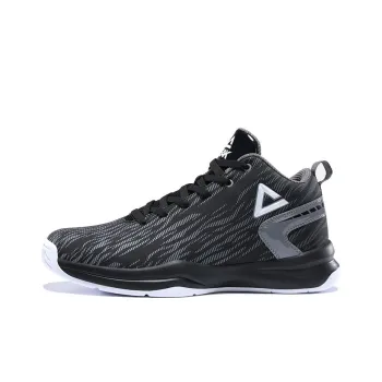 PEAK Game Ready Collection Cushioning Anti Slip And Wear Resistant Mid Top Basketball Shoes Black Gray