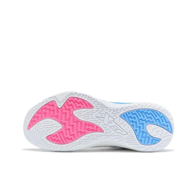 XTEP Abrasion Resistant Breathable Mid Top Basketball Shoes Men's White Blue-4