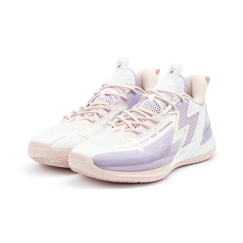 361° Big3 4.0 SWITCH Love Is Priceless Anti-Slip Wear-Resistant Low-Top Basketball Shoes Men's White Purple-2
