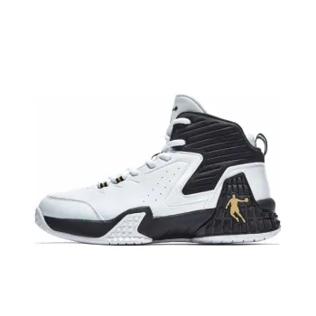 QIAODAN Grinding 1 Basketball Shoes Men High Top Black/White