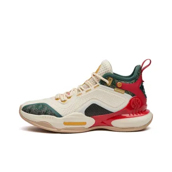 361° AG 2 United Cushioning Anti Slip And Wear Resistant Mid Top Basketball Shoes White Red Green