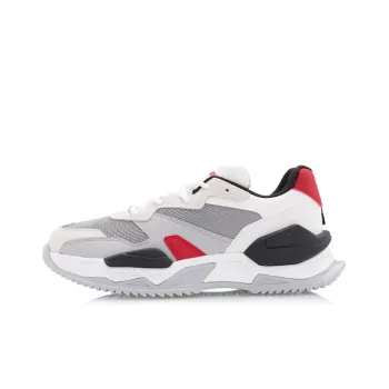 LiNing Reburn Classic Cushioning Rebound Low Top Basketball Shoes Men's White Gray