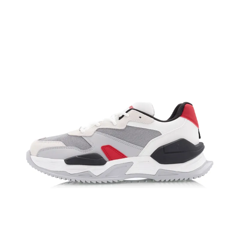 LiNing Reburn Classic Cushioning Rebound Low Top Basketball Shoes Men's White Gray-0