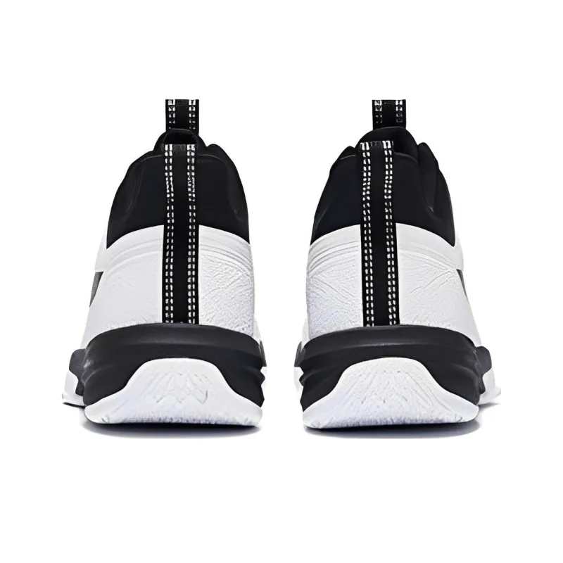 QIAODAN Cushioning Anti Slip And Wear Resistant Mid Top Basketball Shoes Men's White Black-3
