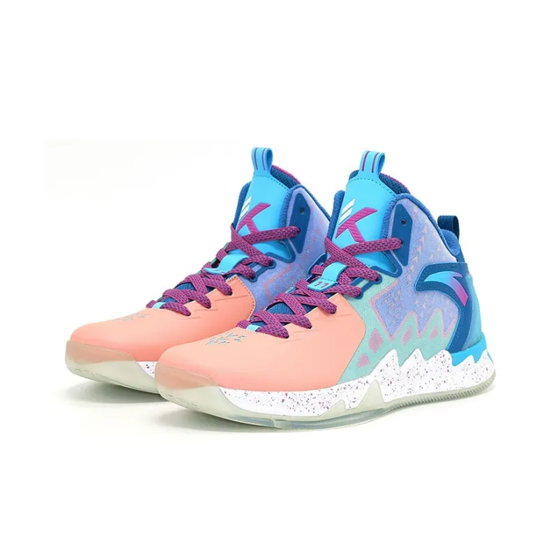 Anta KT2 Basketball Collection Cushioning Wear Resistant Low Top Basketball Shoes Men's Blue/Pink-2