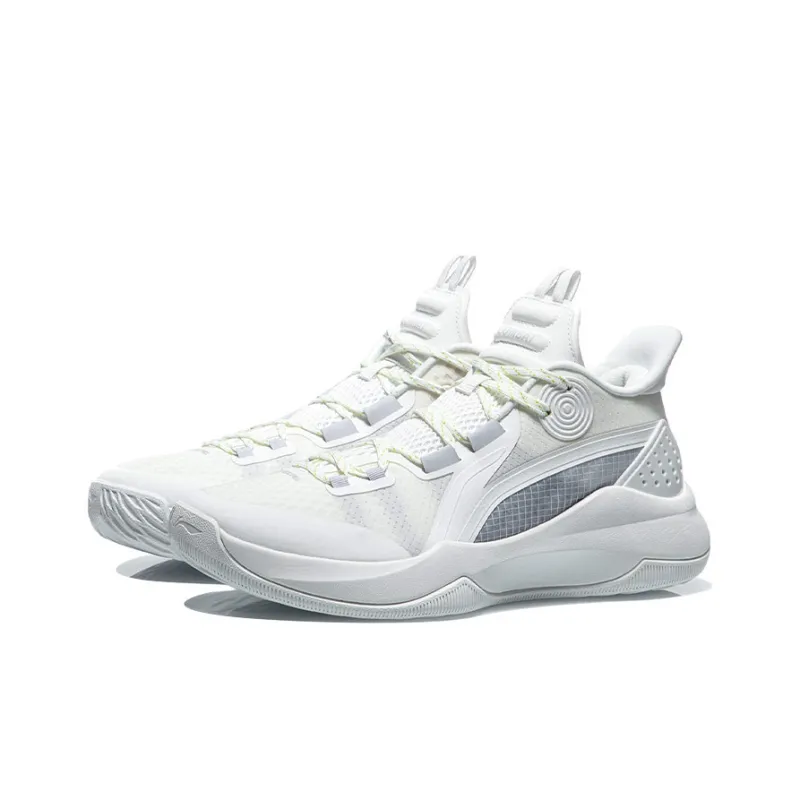LINING Combat Low Basketball Shoes Men Low Top White/Gray-2