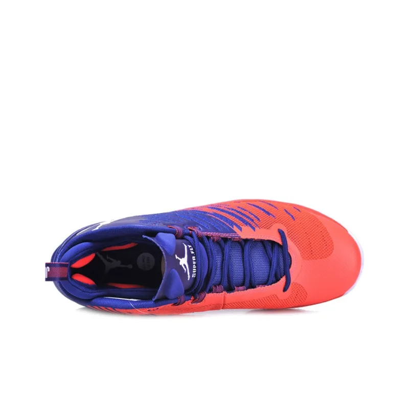 Jordan Super.Fly 5 Cushioned Slip-Resistant Abrasion-Resistant High-Top Basketball Shoes Men's Red Blue-3