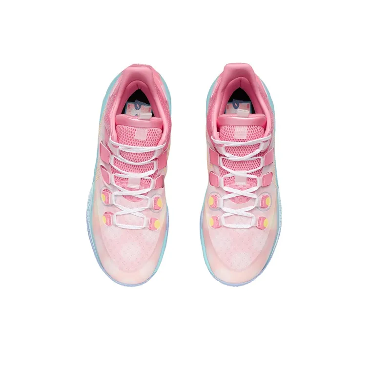 LiNing SONIC 9 Low Cushioning Anti-Slip And Wear-Resistant Low-Top Performance Basketball Shoes Pink Blue-3