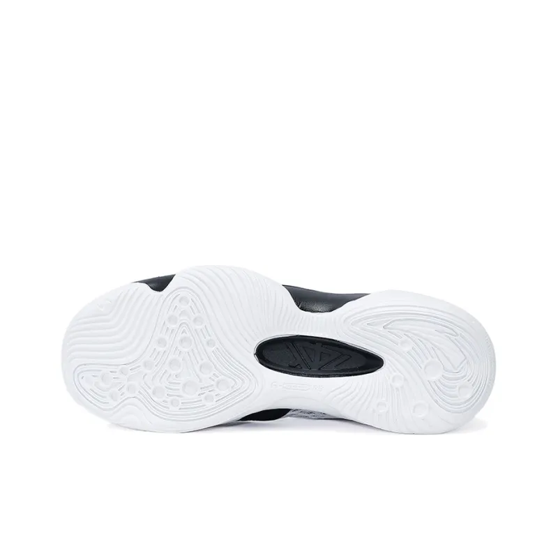 Anta Anti-Slip Wear-Resistant Mid-Top Performance Basketball Shoes Men's Black White Gray-5