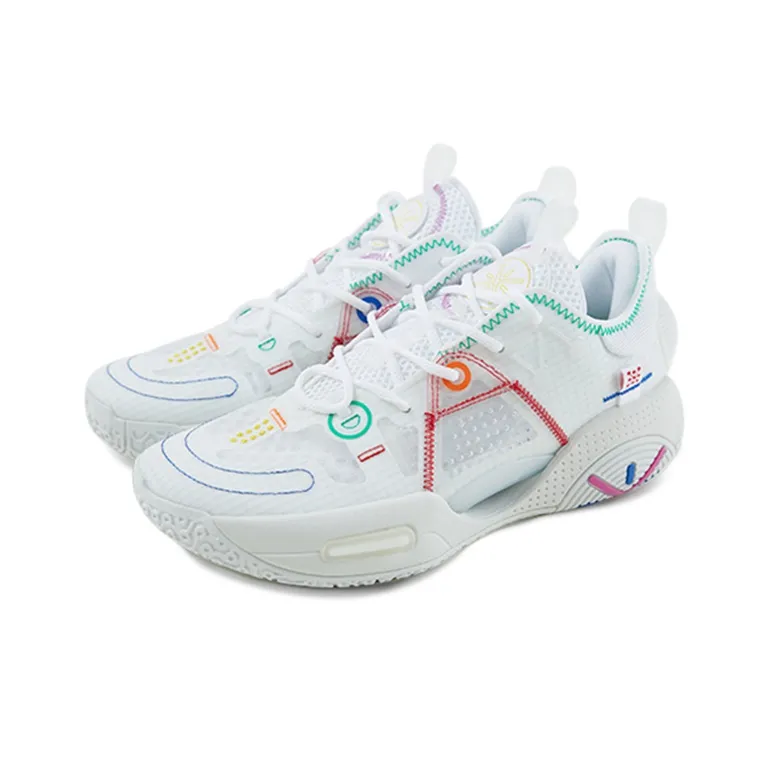 LINING All City 9 V1.5 Basketball Shoes Men Low Top White/Red/Green-2