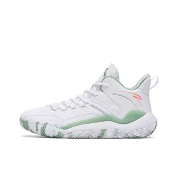 Anta Laser 4 Cushioning Anti Slip And Wear Resistant Mid Top Basketball Shoes Men's White
