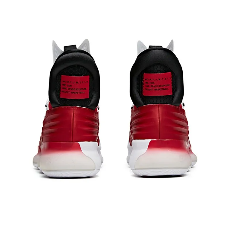 Anta Cushioning Anti-Slip And Wear-Resistant High-Top Basketball Shoes Men's White Red-3