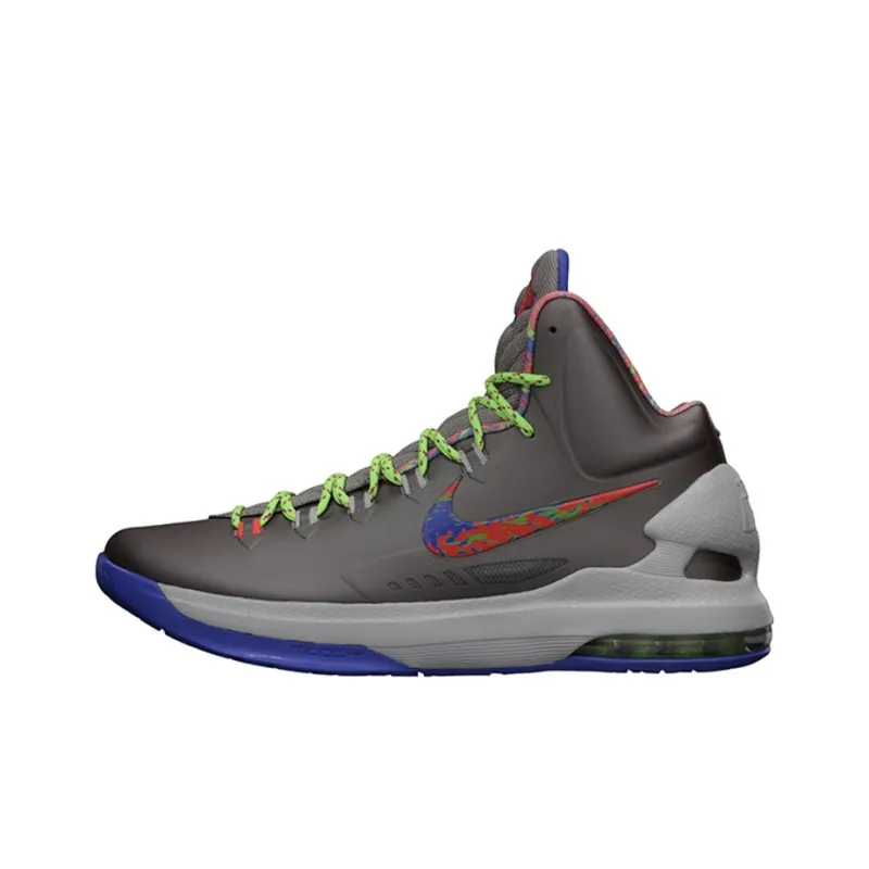 Nike KD 5 Splatter Non slip Lightweight High Top Basketball Shoes Men's Gray-0