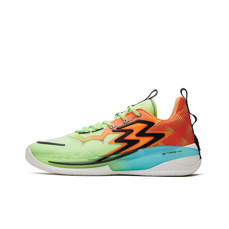 361° Big3 3.0 Basketball Shoes Men Low Top Green/Orange/Blue-0