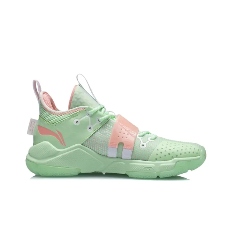 LiNing Wade Block Cushioning Anti Slip And Wear Resistant Rebound Low Top Basketball Shoes Neon Pink Green-1